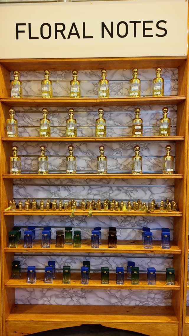 Floral notes displayed in The Perfume House Marrakech